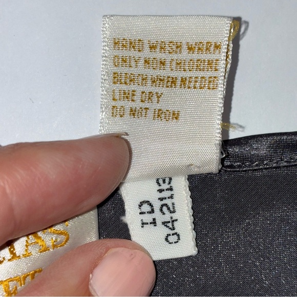 Vtg Victoria's Secret Gray Satin Lace Sequin Trim Long Nightgown Slip Dress L - Picture 10 of 10